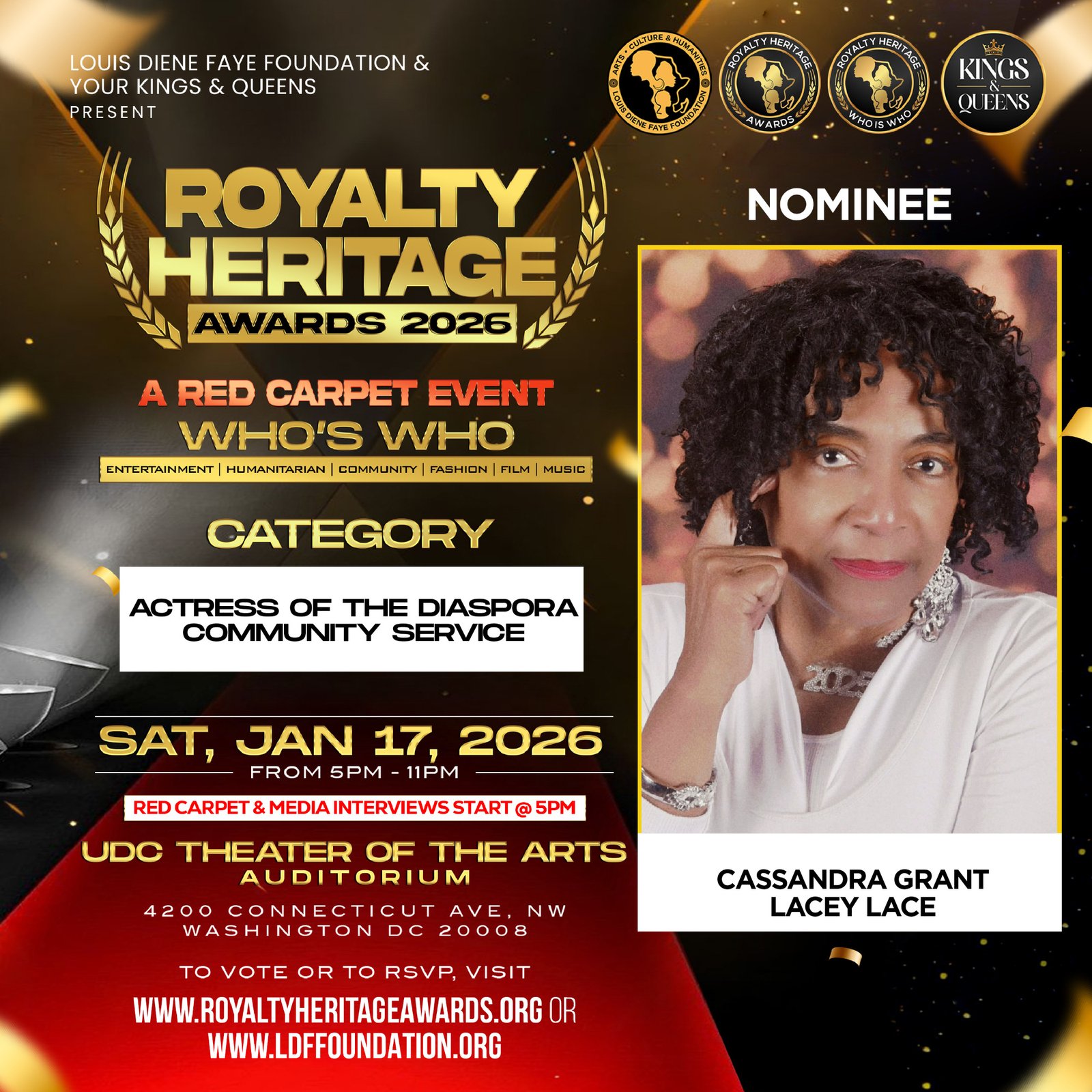 CASSANDRA GRANT - LACEY LACE - NOMINATION - FLYER