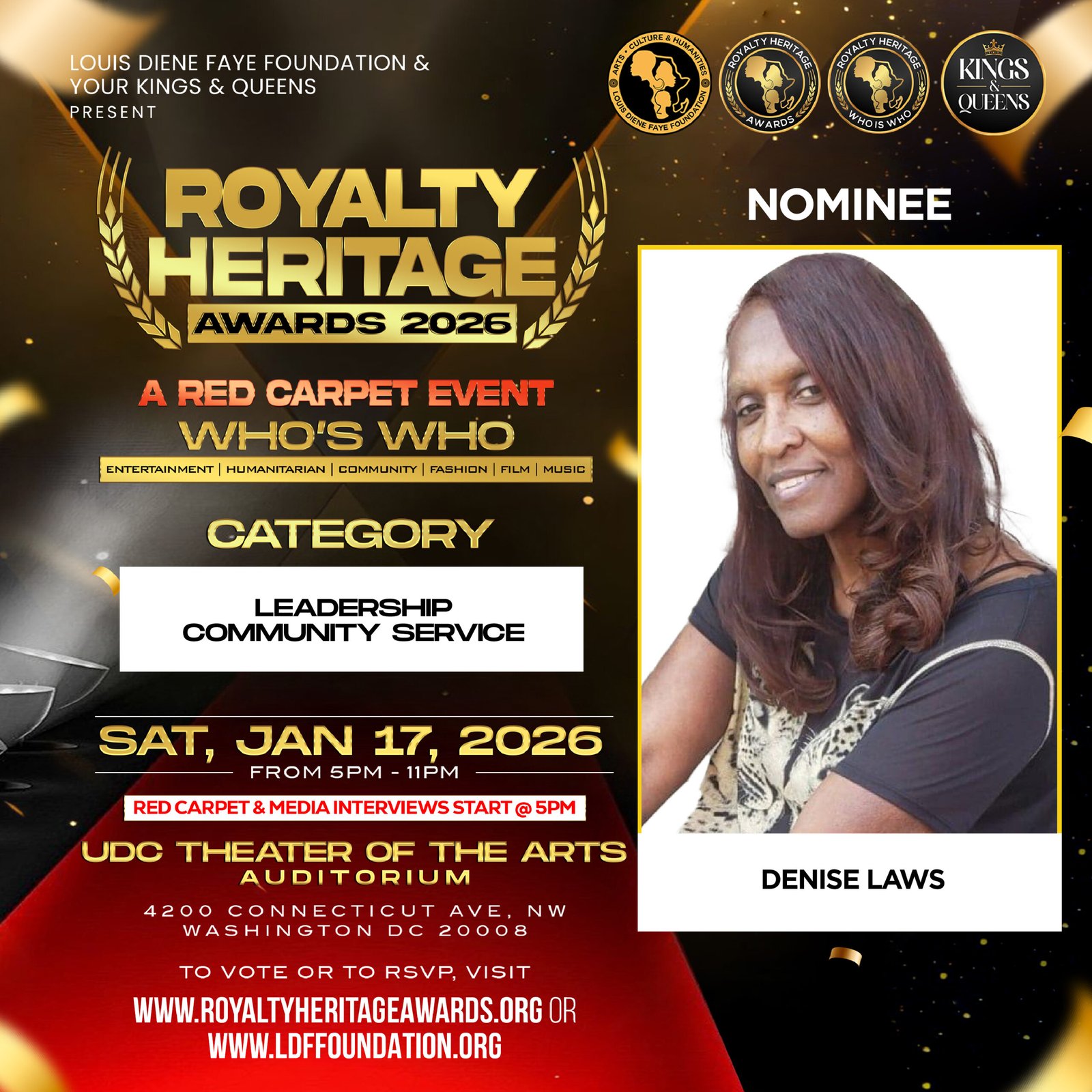 DENISE LAWS - FLYER - NOMINATION